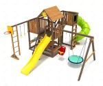 Детская площадка IgraGrad Панда Фани с балконом мод.1 и трубой 2.1м