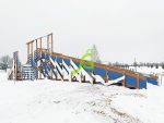 Зимняя деревянная горка «IgraGrad Snow Fox 12 м» с двумя скатами мод.4