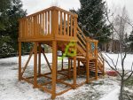 Детская деревянная зимняя горка «IgraGrad Snow Fox», скат 5,9 м
