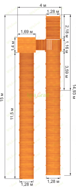 Зимняя горка «IgraGrad Snow Fox 12 м» с двумя скатами и выкатом 8 м