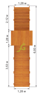 Заливная горка «IgraGrad Snow Fox Start с крышей», скат 4 м