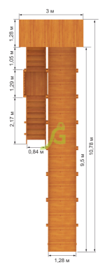 Зимняя горка «IgraGrad Snow Fox (Домик)», скат 10 м