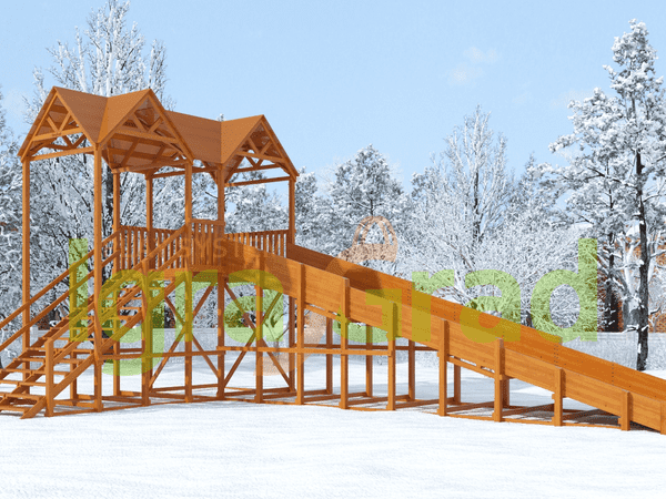 Зимняя горка «IgraGrad Snow Fox Макси», скат 10 м