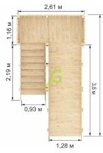 Деревянная зимняя горка «IgraGrad Snow Fox», скат 4 м, без окраски
