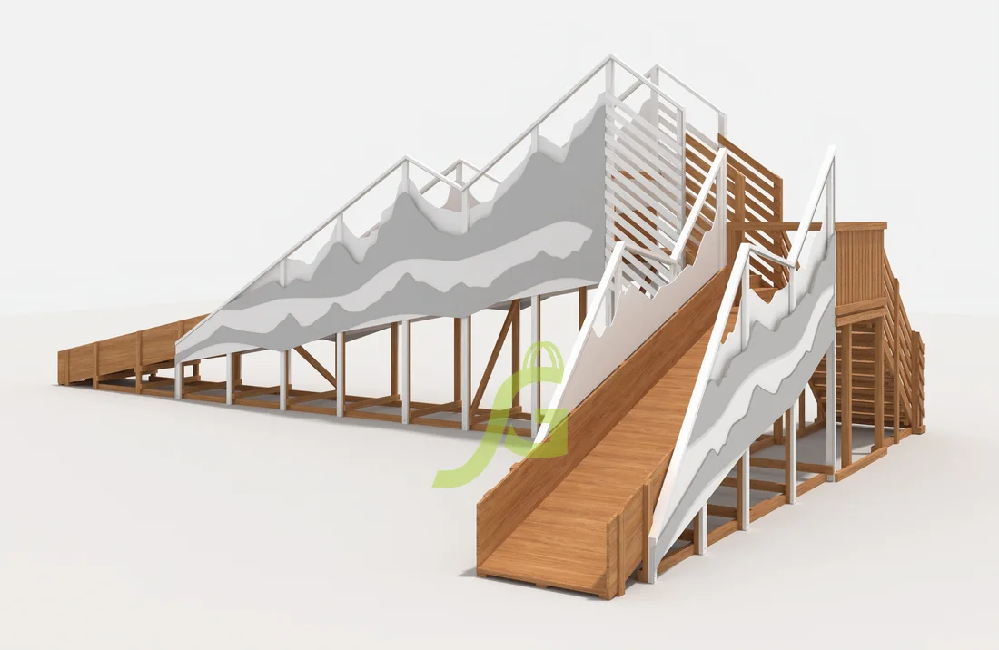 Зимняя деревянная горка «IgraGrad Snow Fox 12 м» с двумя скатами мод.5 Зимняя деревянная горка «IgraGrad Snow Fox 12 м» с двумя скатами мод.5