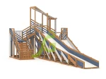 Зимняя деревянная горка «IgraGrad Snow Fox 12 м» с двумя скатами мод.624