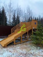 Деревянная зимняя горка «IgraGrad Snow Fox», скат 4 м