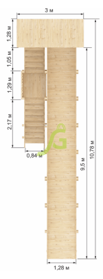 Зимняя горка «IgraGrad Snow Fox (Домик)», скат 10 м, без окраски