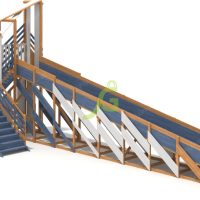 Зимняя деревянная горка «IgraGrad Snow Fox 12 м» с двумя скатами мод.3