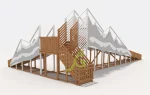Зимняя деревянная горка «IgraGrad Snow Fox 12 м» с двумя скатами мод.5