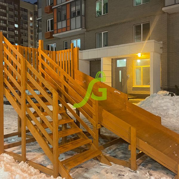 Деревянная зимняя горка «IgraGrad Snow Fox», скат 4 м