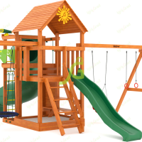 Детская площадка IgraGrad Панда Фани с балконом и трубой