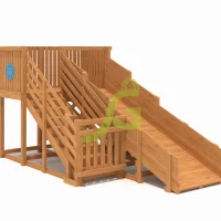Детская деревянная зимняя горка «IgraGrad Snow Fox», скат 5,9 м