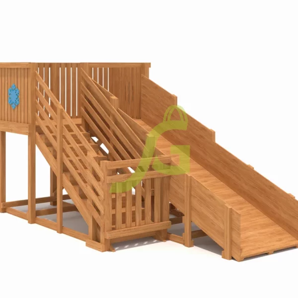 Деревянная зимняя горка «IgraGrad Snow Fox», скат 4 м