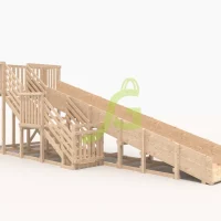 Зимняя горка «IgraGrad Snow Fox (Домик)», скат 10 м, без окраски