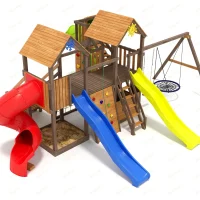 Детская площадка IgraGrad Панда Фани с балконом (две трубы)