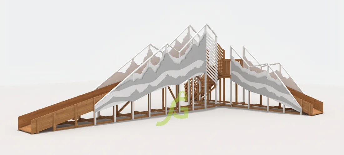 Зимняя деревянная горка «IgraGrad Snow Fox 12 м» с двумя скатами мод.5 Зимняя деревянная горка «IgraGrad Snow Fox 12 м» с двумя скатами мод.5