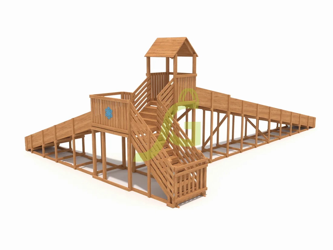 Зимняя деревянная горка «IgraGrad Snow Fox 12 м» с двумя скатами мод.2 Зимняя деревянная горка «IgraGrad Snow Fox 12 м» с двумя скатами мод.2
