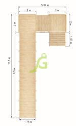 Зимняя горка «IgraGrad Snow Fox», скат 10 м (мод. 2) без окраски