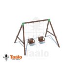 Серия O модель 2 — качели с деревянными сидениями со спинкой