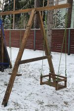 Серия ТО1 модель 2 — сидение качели деревянное «малютка» на канатах (для частных владений)