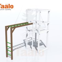 Серия T модель 14.1 — рукоход ‘П’-образный с деревянными перекладинами (элемент детской игровой конструкции)