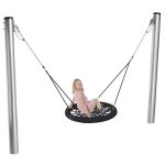 Серия kbt качели с круглым гнездом из армированного каната на стойках