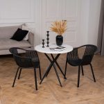 Серия «Stepp» стол «Teori» d800*750мм. (белый/черный)