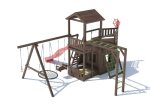 Серия TP модель 2 — песочница с крышкой «трансформер» пристроенная к домику (элемент детской игровой конструкции — песочница для частных владений)