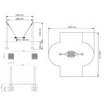 Серия kbt качели с круглым гнездом из армированного каната на стойках