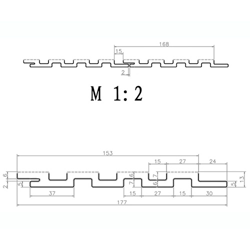 Стеновая панель брусковая NUSADUA 3D co-extrusion 13х177х3600 Grey dark