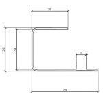 Стартовый профиль для фасадной панели NUSADUA 36х55х3600 Черный