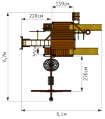 Детская площадка Мельница ‘Marvill 3’ + игровой колодец ‘Reverso’