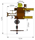 Детская площадка Мельница ‘Marvill 6’ + игровой колодец ‘Reverso’