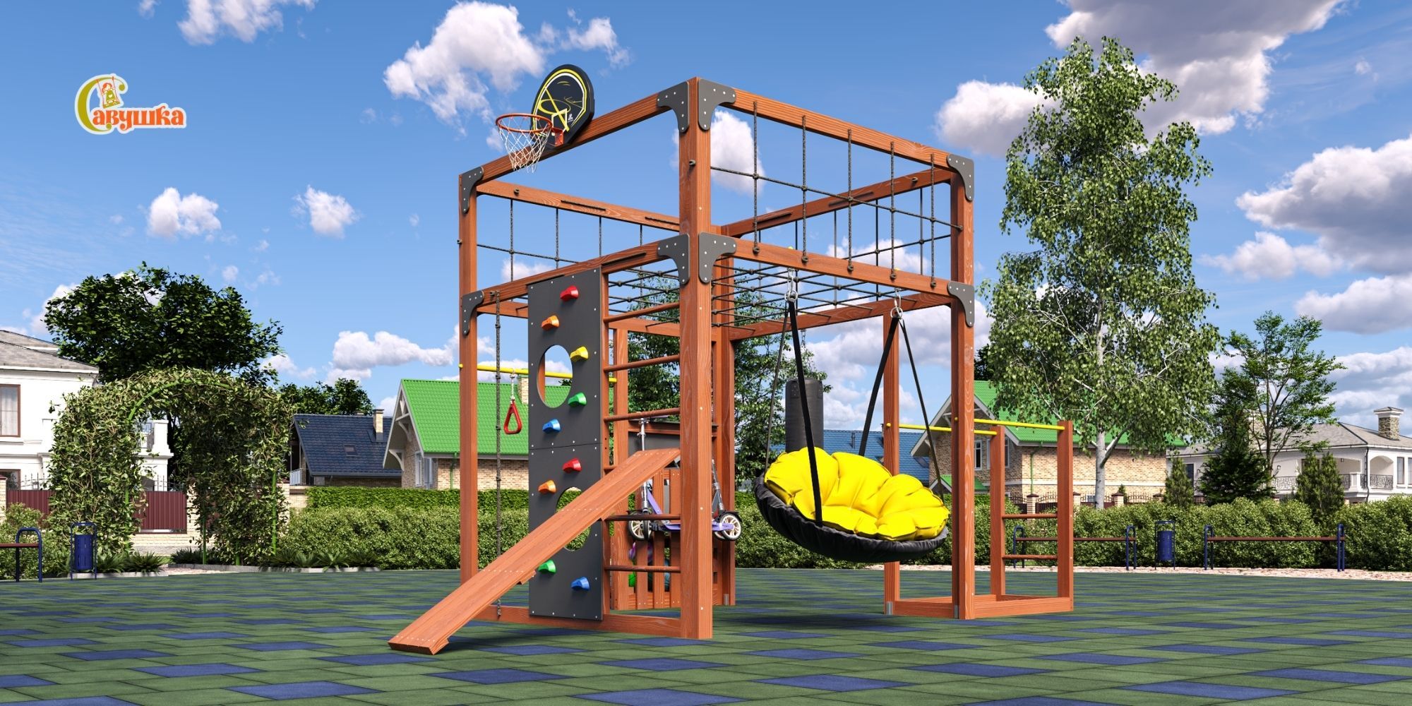 Детская площадка Савушка КУБ-1 (Махагон) Детская площадка Савушка КУБ-1 (Махагон)