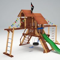 Детская площадка Савушка Мастер 7 с плетеным креслом