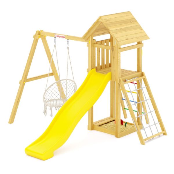 Детская площадка Савушка Мастер 7 с плетеным креслом